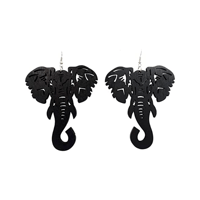Image 1 of African Elephant Wooden Earrings (2 Colors) 