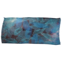 Image 3 of Cashmere-Silk Blue Autumn Leaves Button Shawl