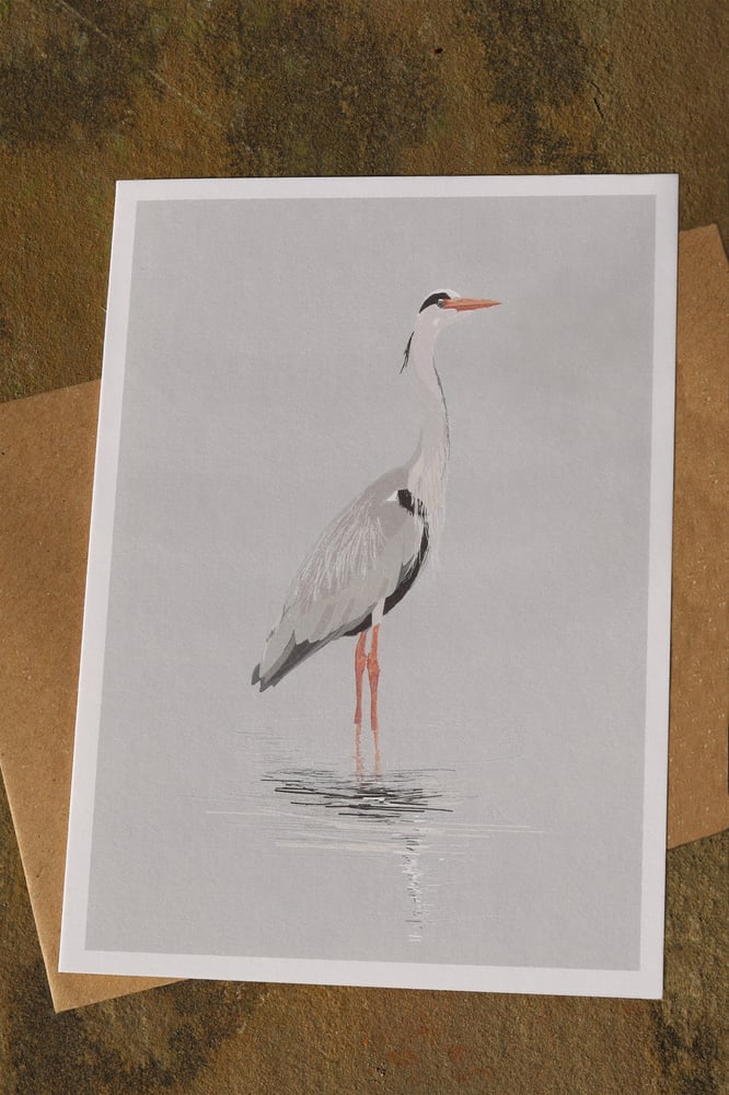 Image of Grey Heron Greeting Card