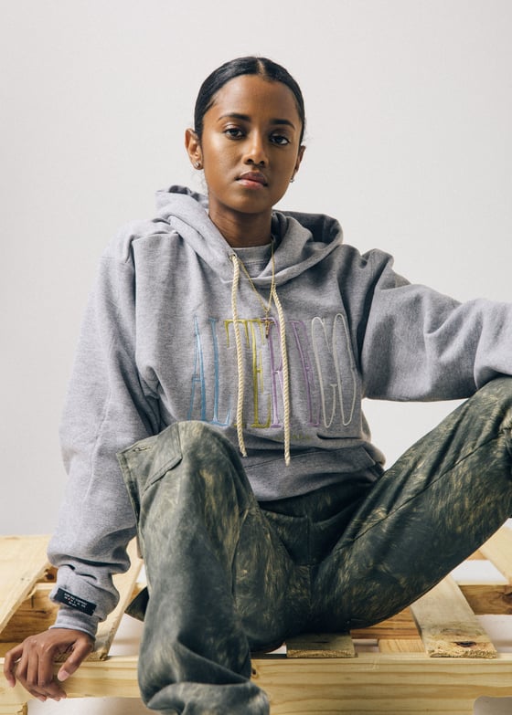 Image of Grey Multicolor Hoodie