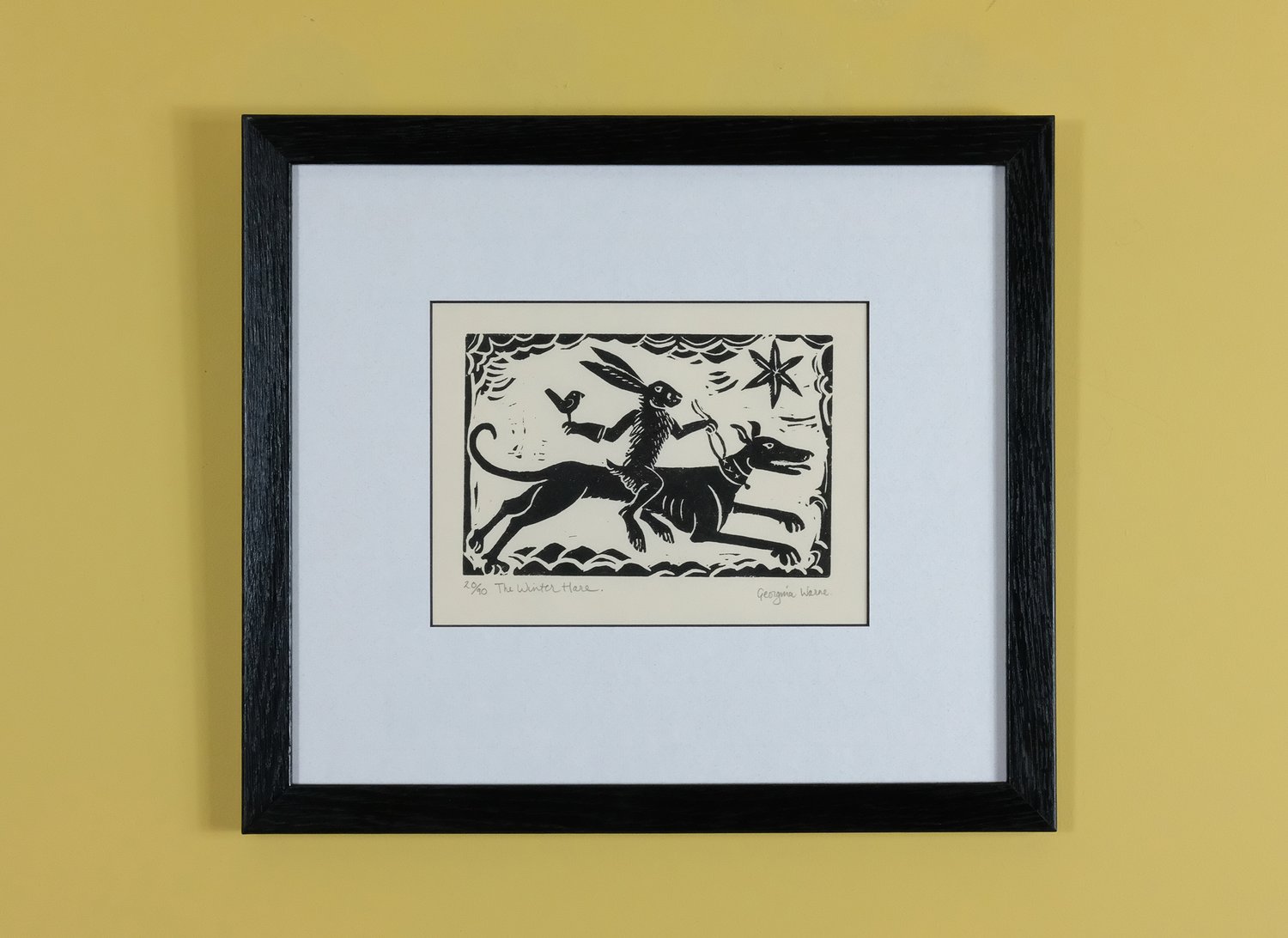 Image of GEORGINA WARNE - 'THE WINTER HARE' - LIMITED EDITION LINOCUT