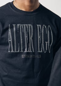 Image 1 of Black Rhinestone Long Sleeve Tee