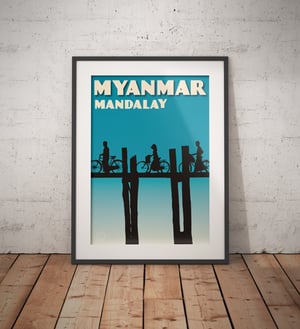 Image of Vintage poster Myanmar - Mandalay - Fine Art Print 