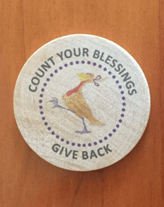 Image of "Give Back Goal" (Count Your Blessings, Give Back) Wooden-Nickel (1.5")