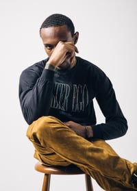 Image 2 of Black Multicolor Rhinestone Long Sleeve Tee