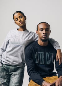 Image 1 of Black Multicolor Rhinestone Long Sleeve Tee