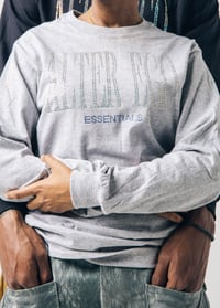 Image 1 of Grey Multicolor Rhinestone Long Sleeve Tee