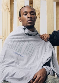 Image 2 of Grey Multicolor Rhinestone Long Sleeve Tee