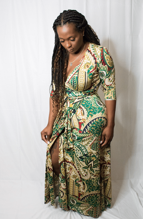 Image of Tan & Green Tribal Maxi W/ Split