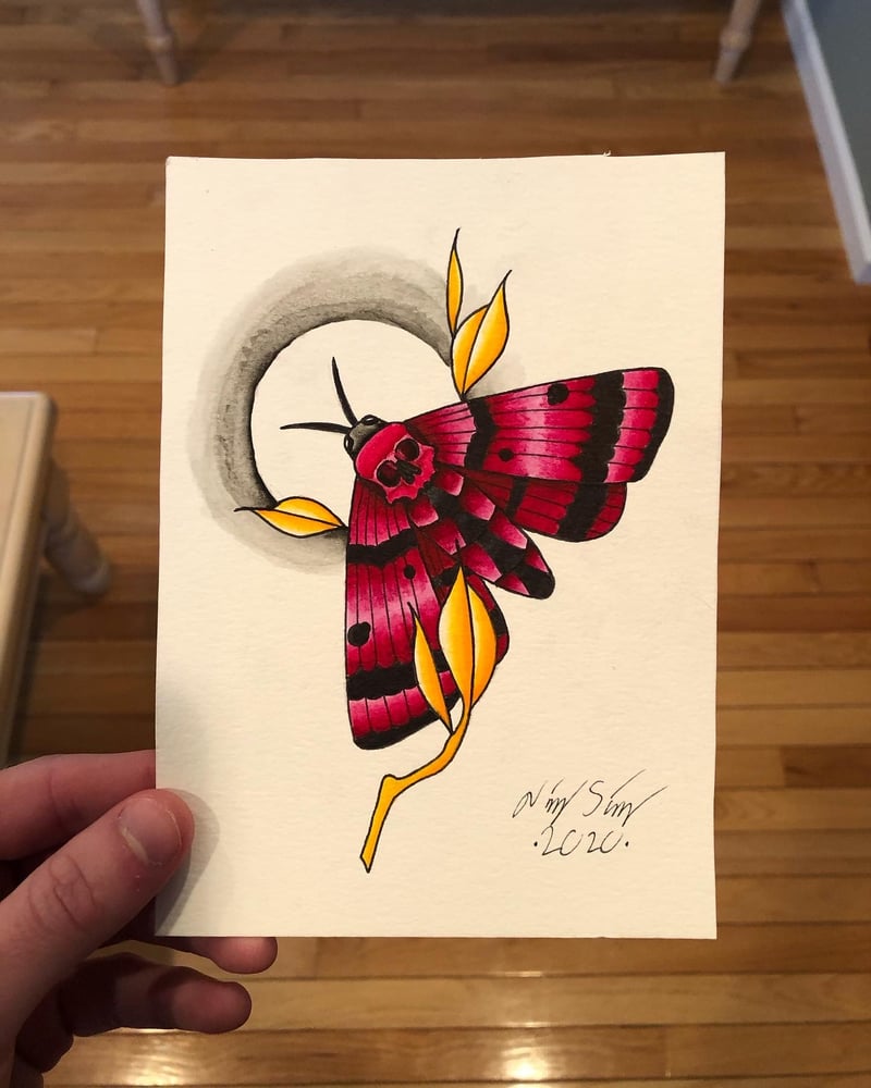 Image of ORIGINAL Death Moth 5x7in
