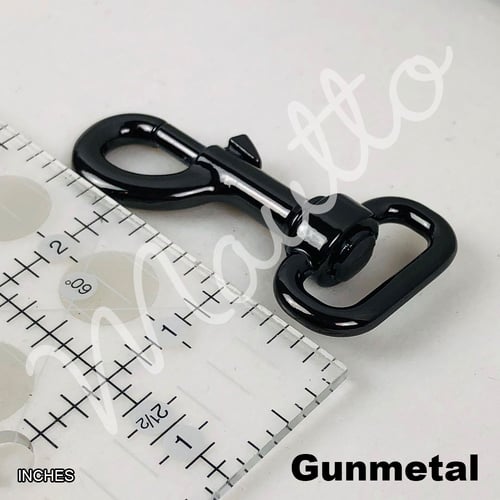 Image of Black Pebble Leather Strap - Shoulder to Crossbody Lengths - 1 inch Wide - #19 Dog-leash Style Clips