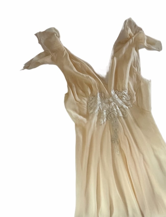 1930s silk and lace slip dress gown 