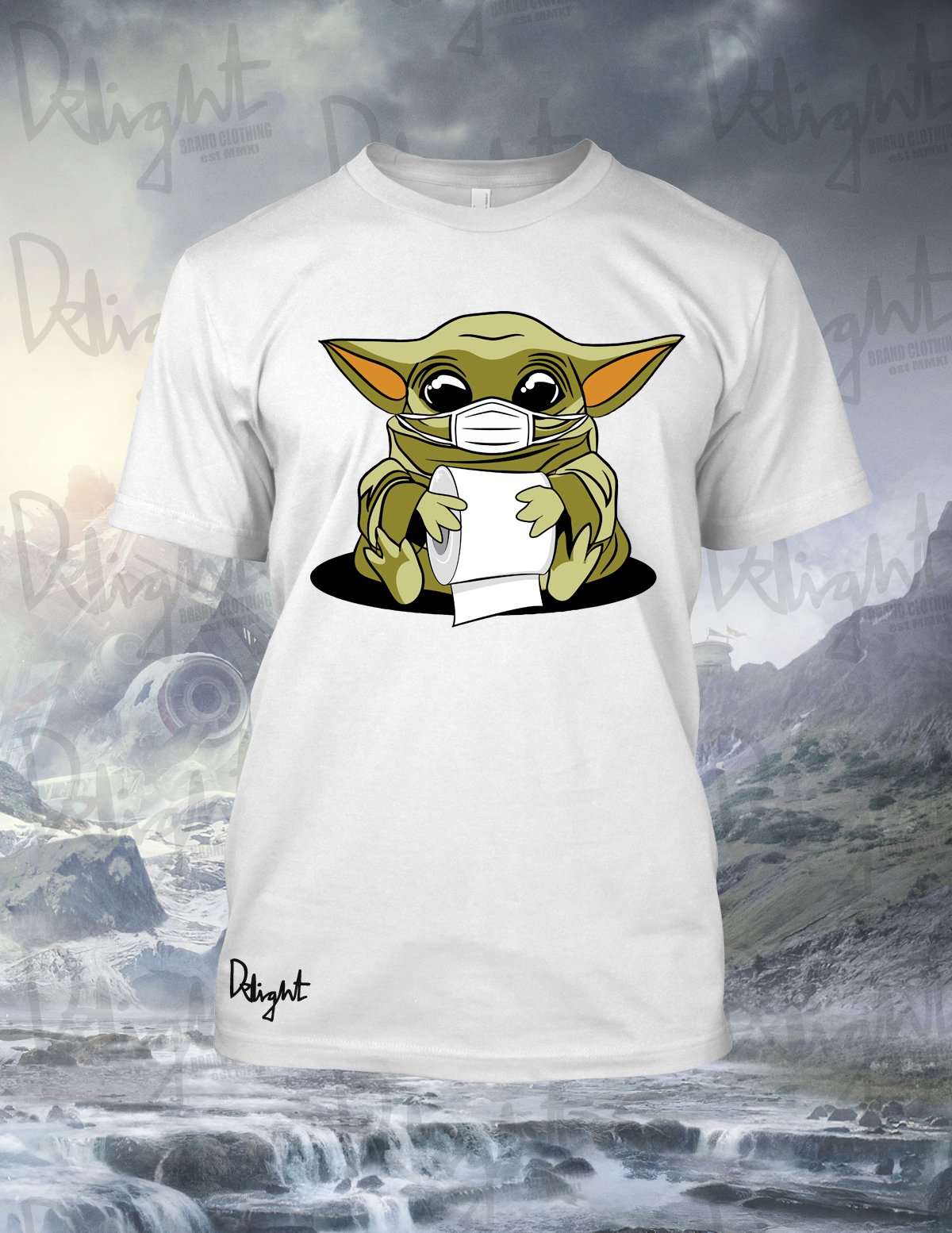 (Adults & Kids Sizes) Baby Yoda "CV" Tee (White)