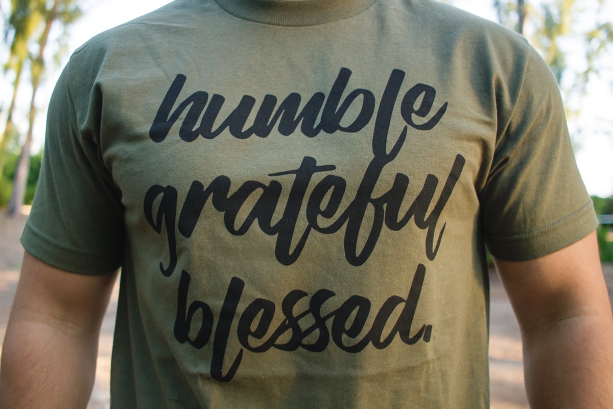 Humble, Grateful, Blessed Tee (Military Green/Black)