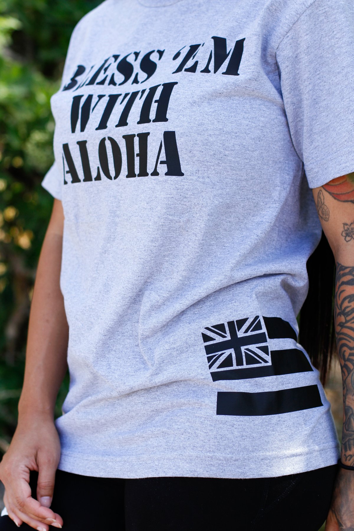 Bless Em With Aloha (Athletic Grey/Black)