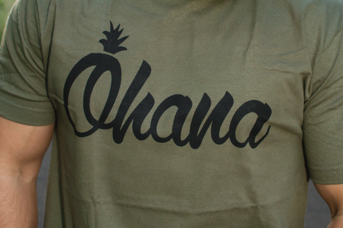 Ohana Pine Tee (Military Green/Black)