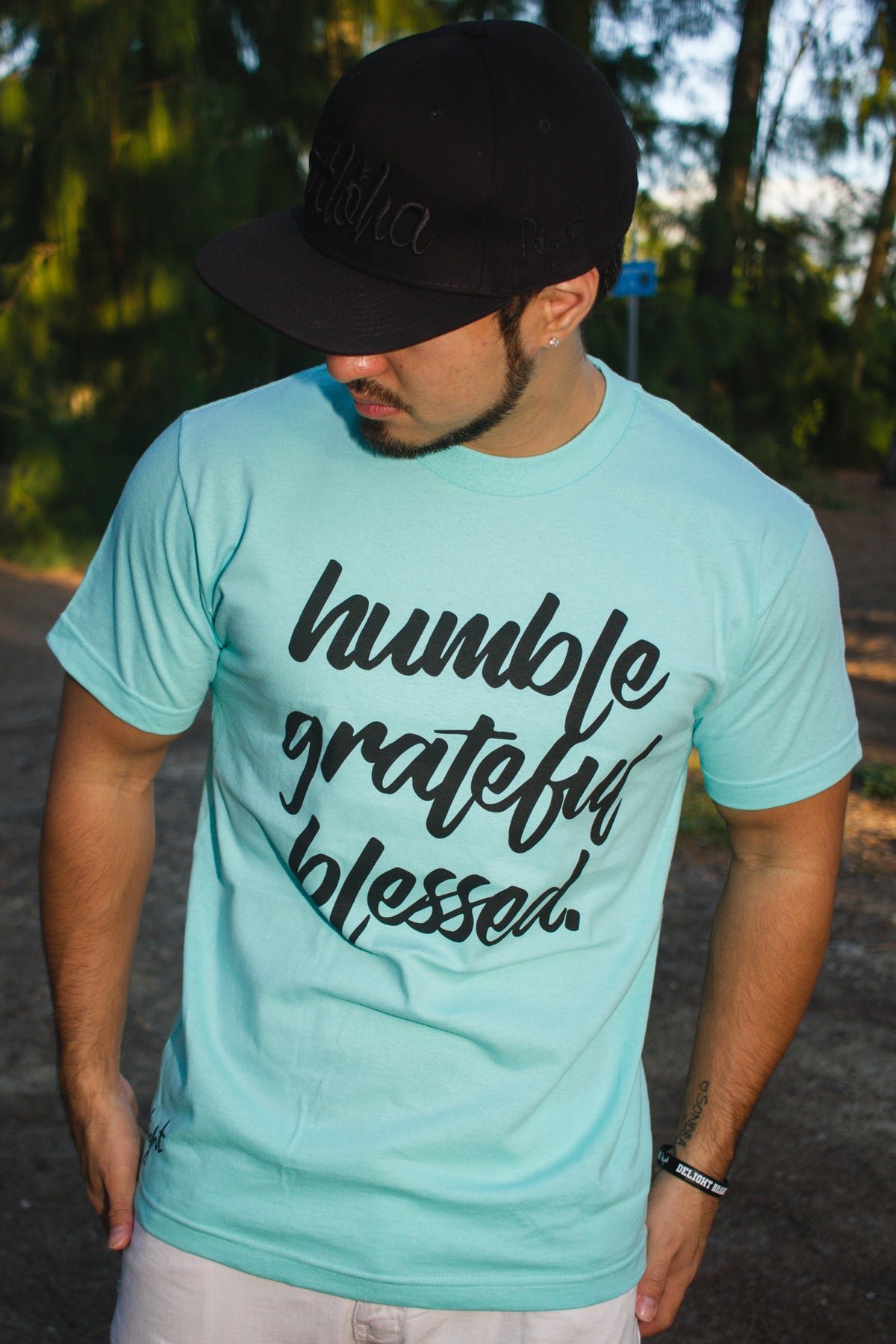 Humble, Grateful, Blessed Tee (Mint/Black)