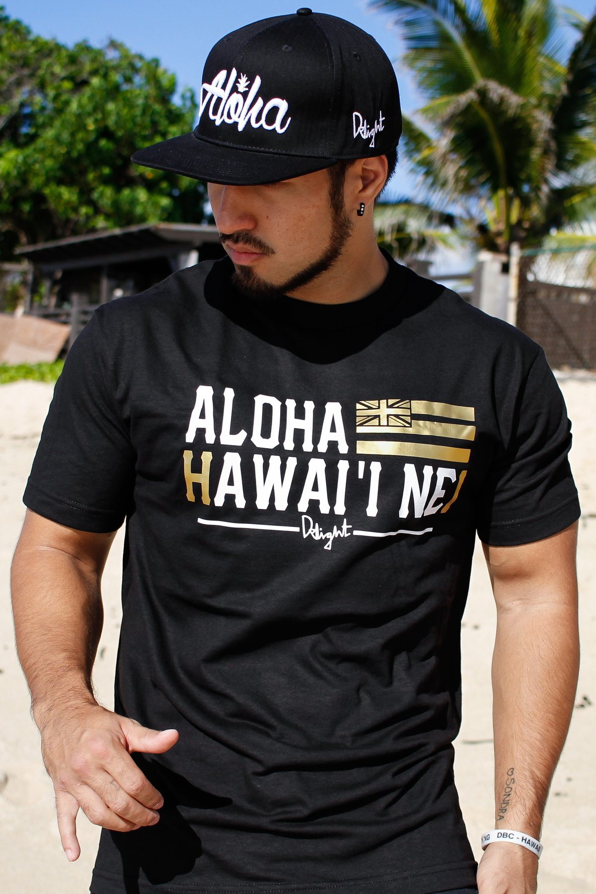 Aloha Hawai'i Nei Tee (Black/Gold)