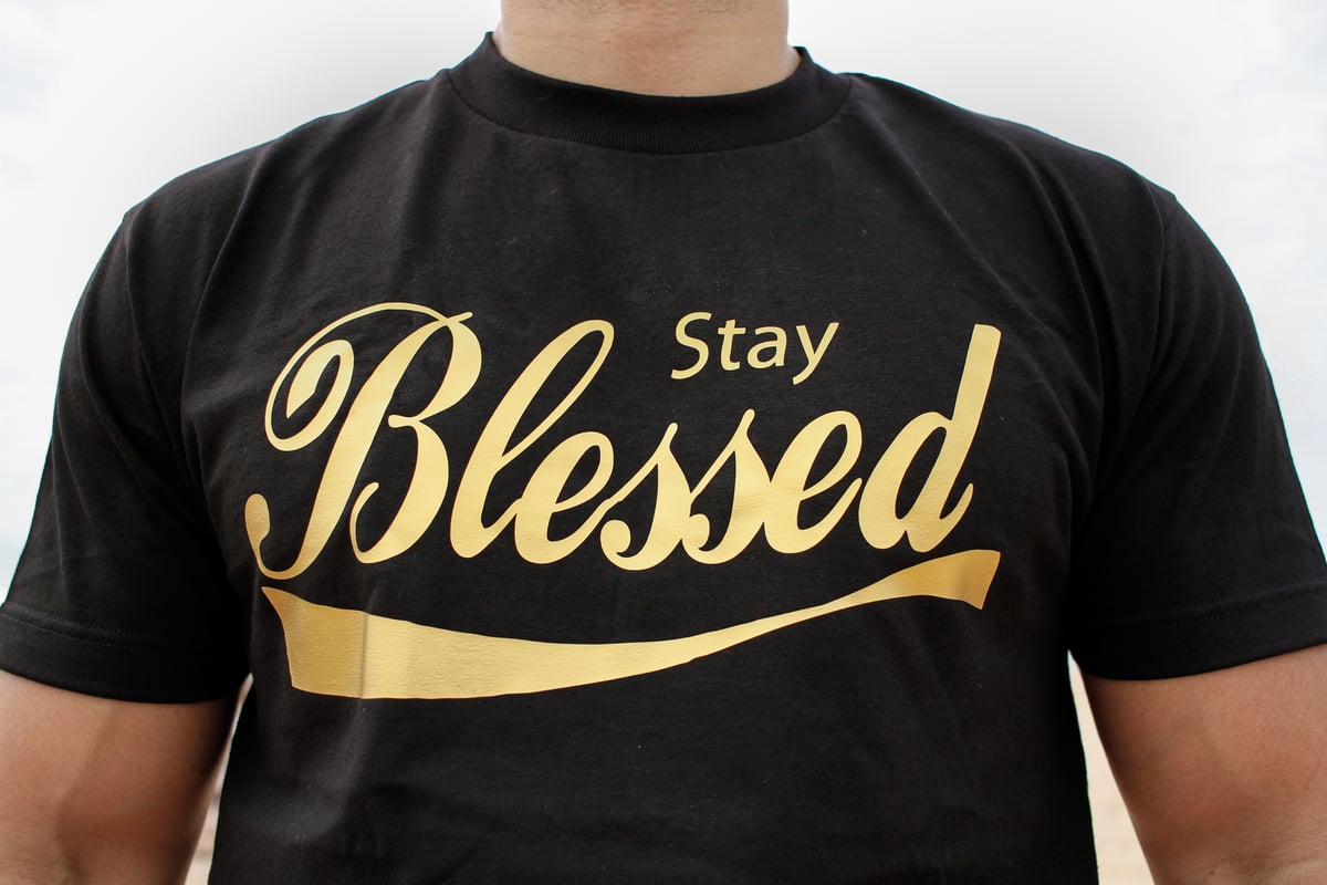 Stay Blessed Tee (Black/Gold)