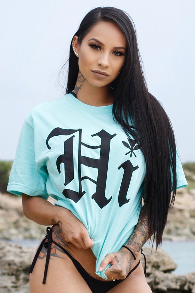 HI Old English Tee (Mint/Black)