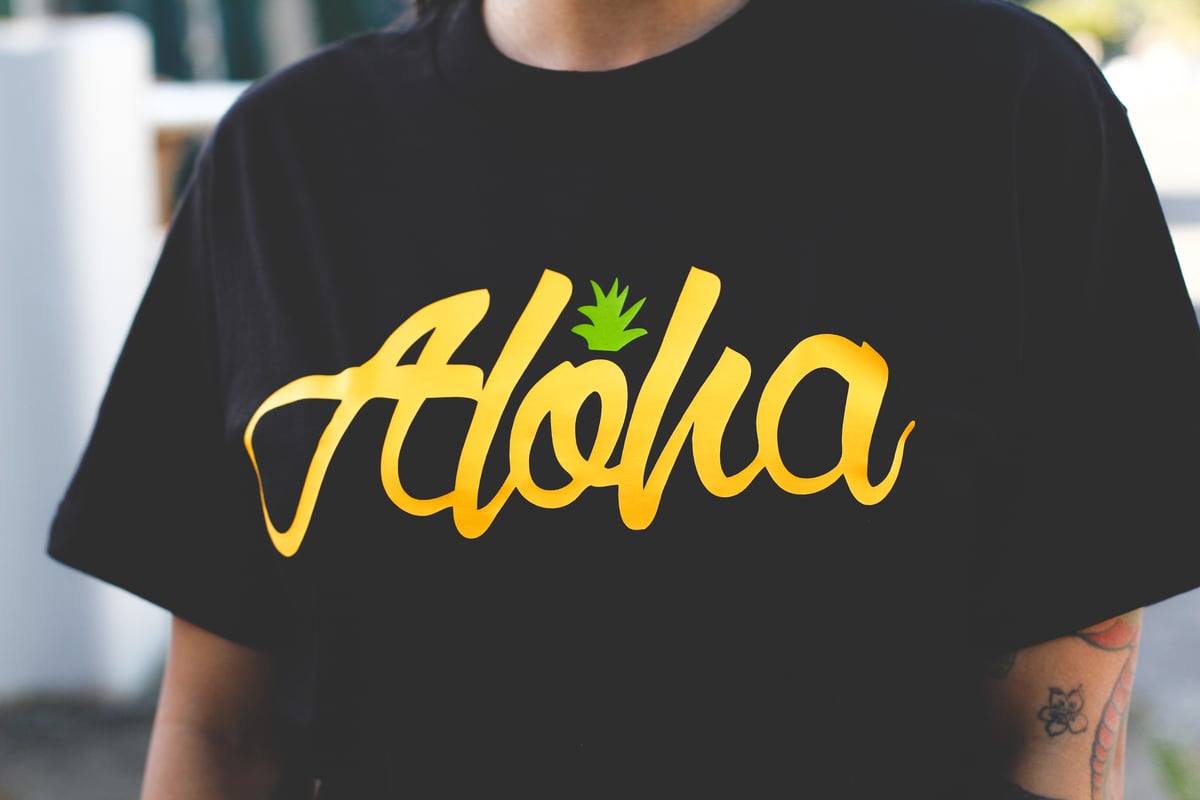 Aloha Pine Tee (Black/Yellow)