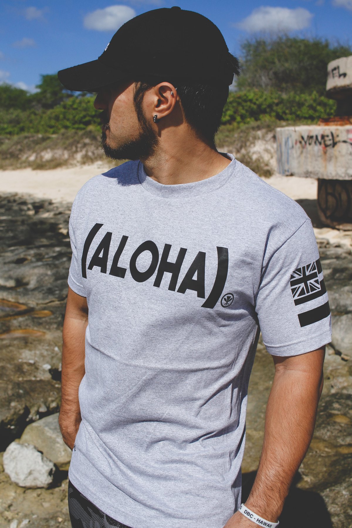 (ALOHA) Tee (Athletic Grey/Black)