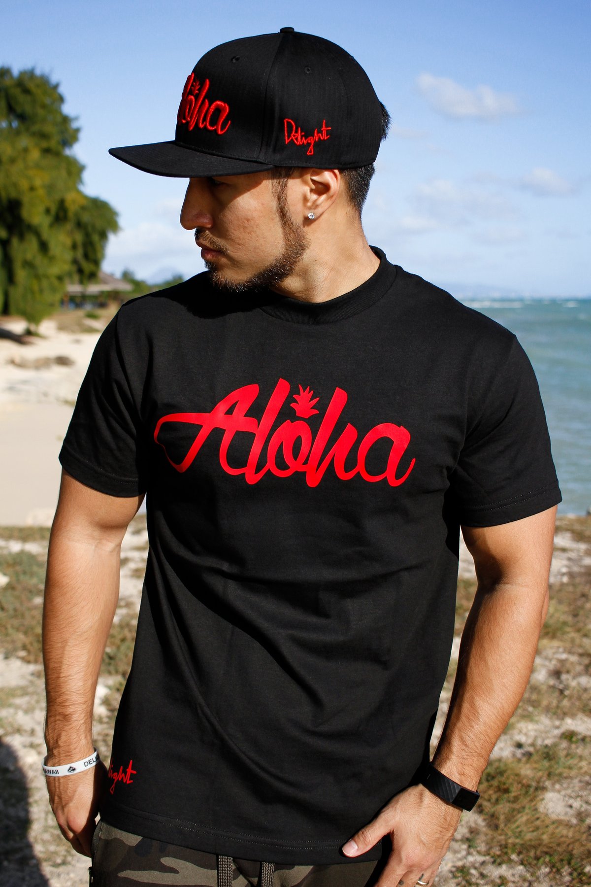 Aloha Pine Tee (Black/Red)