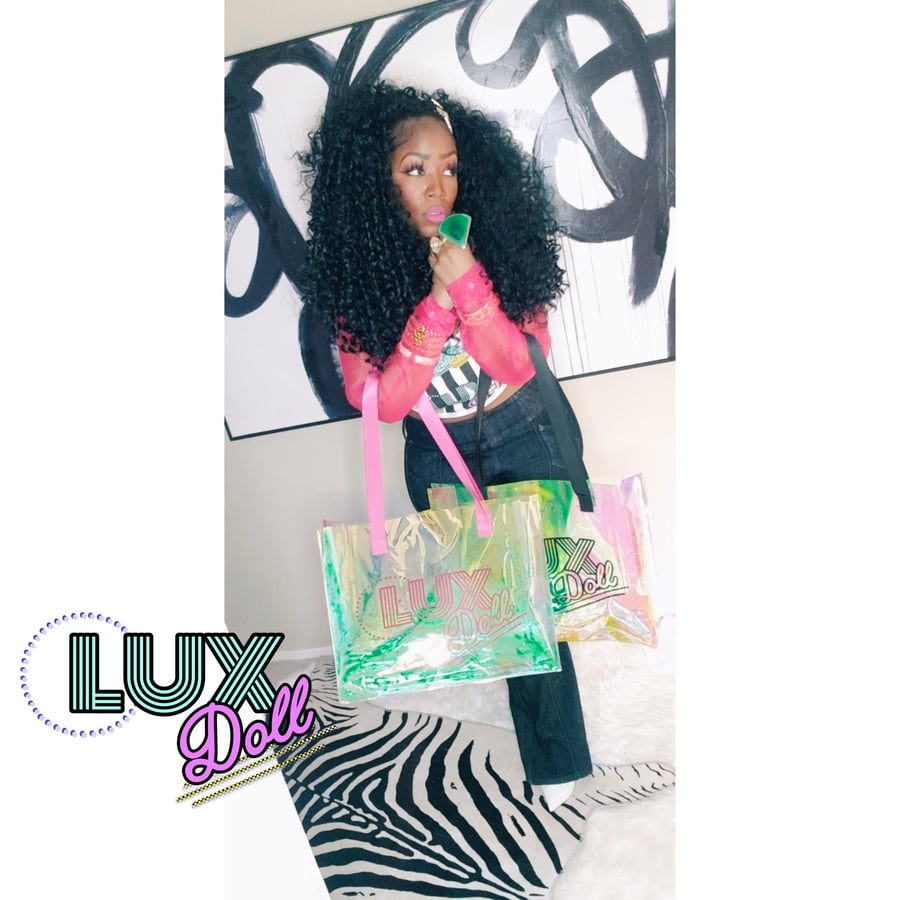 Image of LUX DOLL Black Holographic Tote