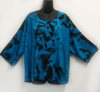 Image 1 of Dale top - Turquoise Rayon - Shibori and free hand