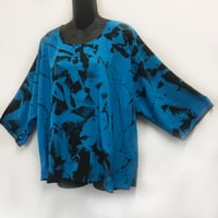 Image 4 of Dale top - Turquoise Rayon - Shibori and free hand