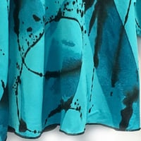 Image 3 of Dale Top - Aqua Rayon - African Mud Cloth inspired Hand Painted Design