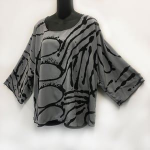 Image of Dale Top - Silver RAyon - Hand Painted African Inspired Design