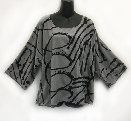 Image of Dale Top - Silver RAyon - Hand Painted African Inspired Design