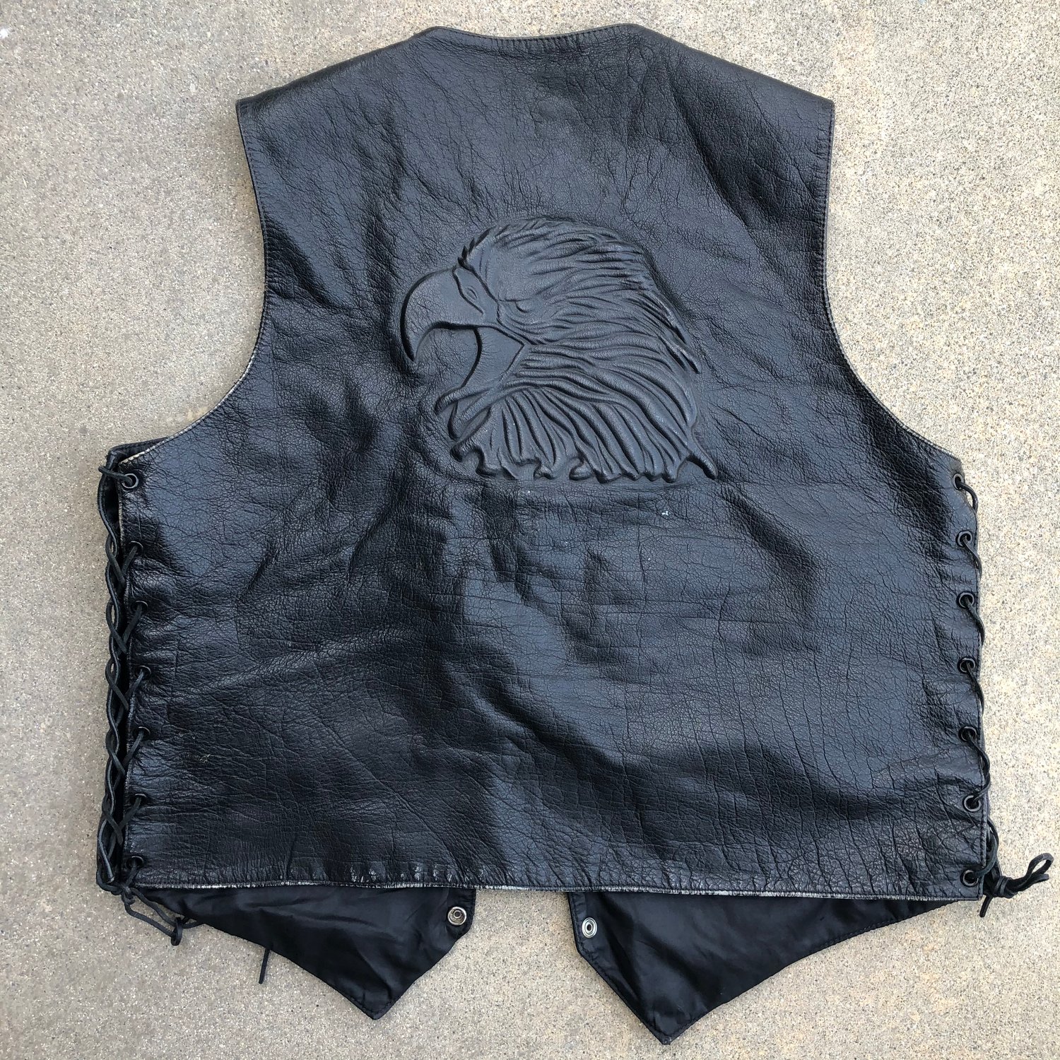 Image of Vintage Motorcycle Lace-Up Leather Vest