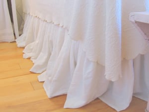 Image of The "Anabelle"  Linen Dust Ruffle Full Size