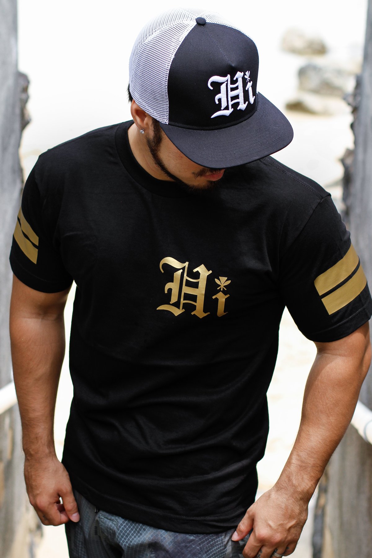 HI Stripes Tee (Black/Gold)