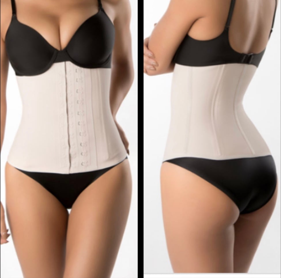 Image of 3-row Latex Waist Trainer (Black or Nude) *Up to 5XL*