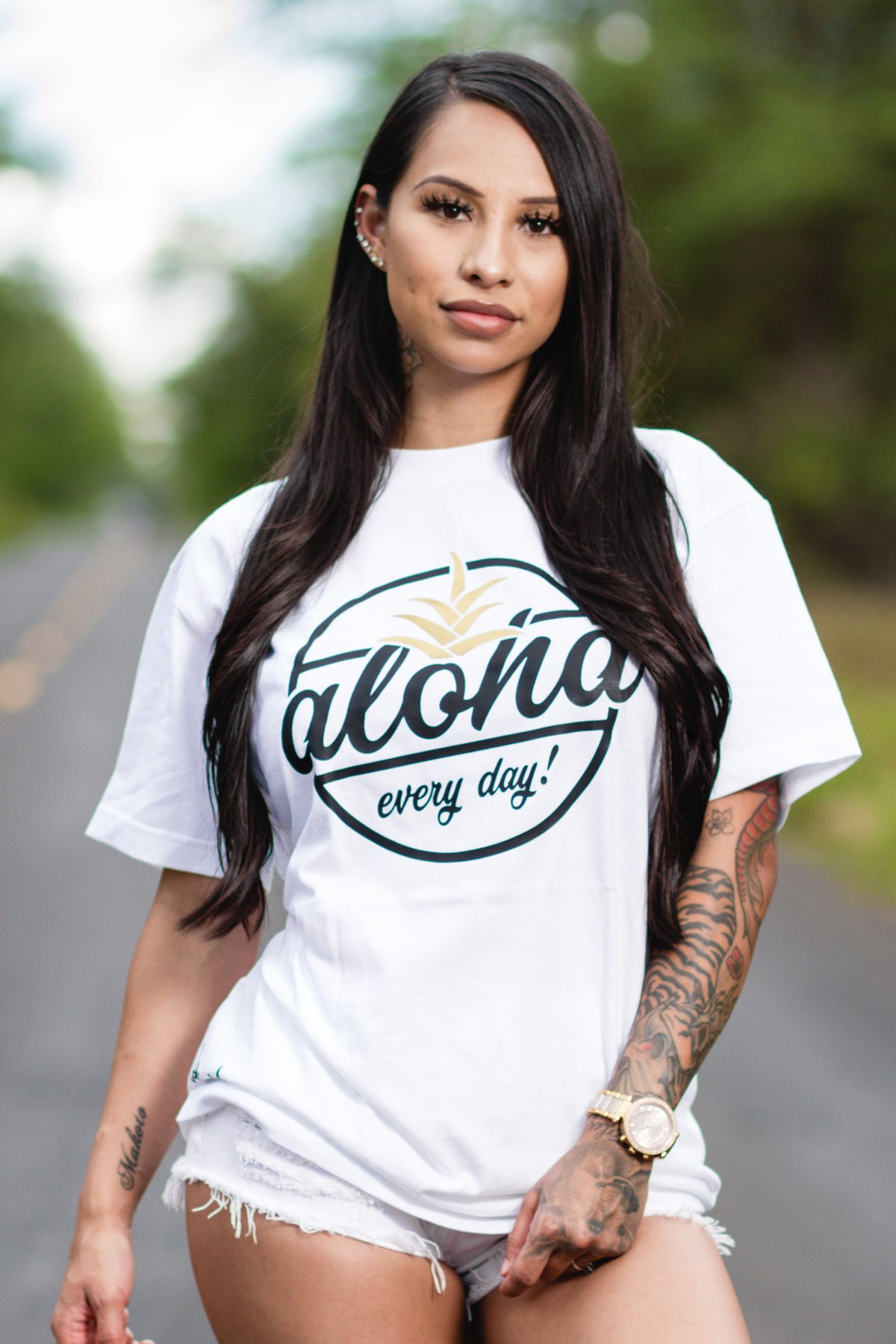 Aloha Every Day! Tee (White/Gold)