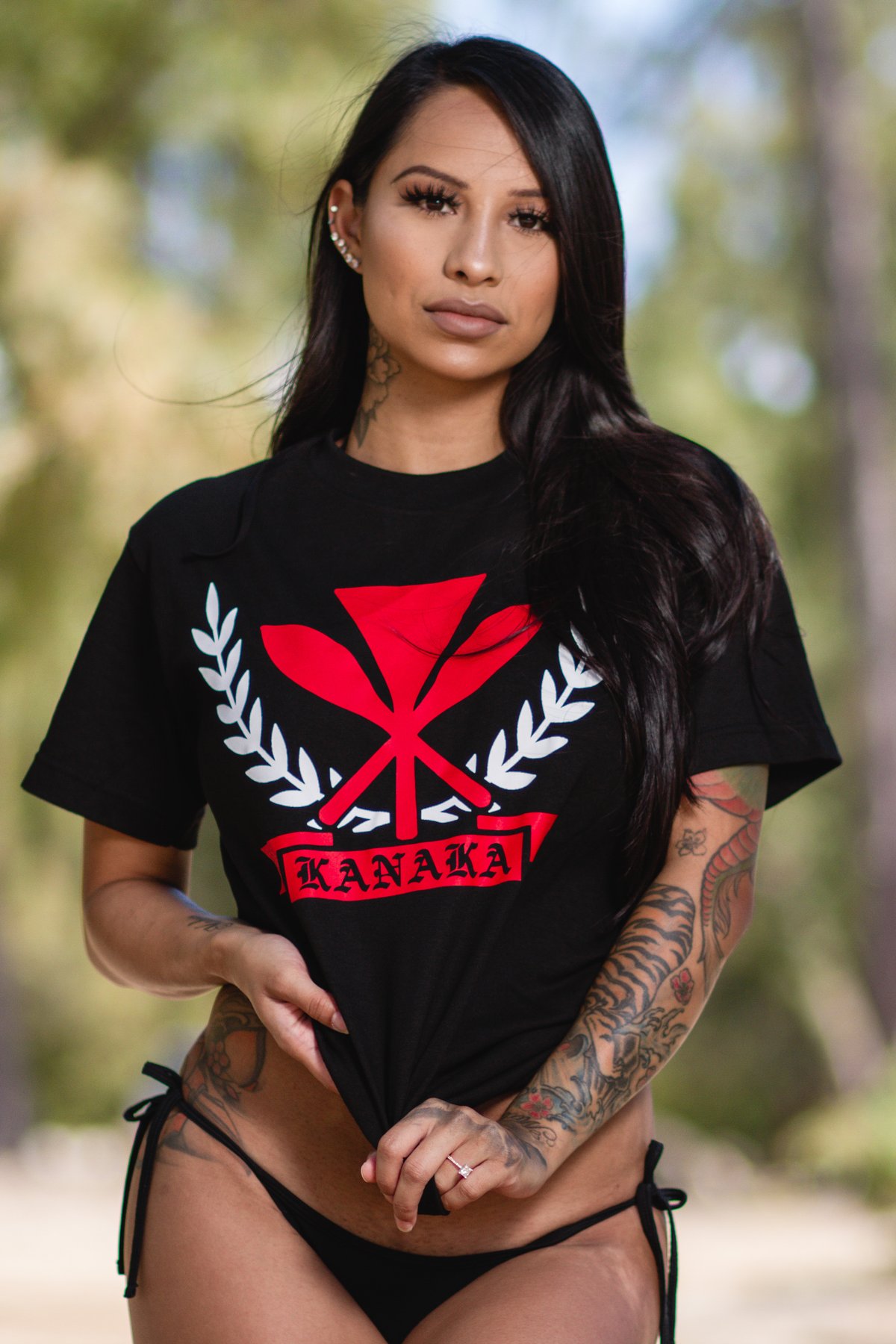 Kanaka Crest Tee (Black/Red)