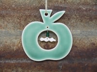 Image 1 of Porcelain Apple and worm decoration