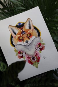 Magic fox - original painting watercolor