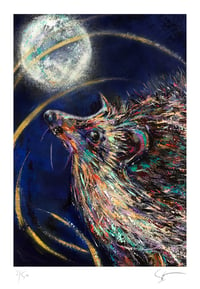 Image 1 of Hedgehog and the Moon - Limited Edition Giclée art print. All profits to Hedgehog Charities 