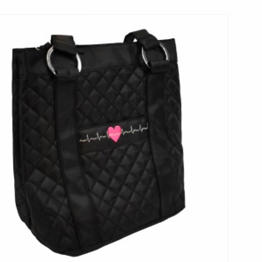 Image of EkG Heart Deluxe Plush Quilted Tote 