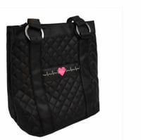 EkG Heart Deluxe Plush Quilted Tote 