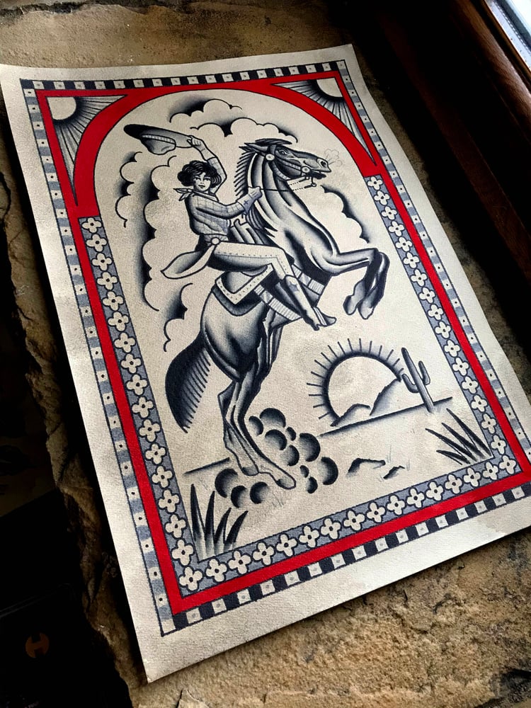 Image of Cow Girl Print