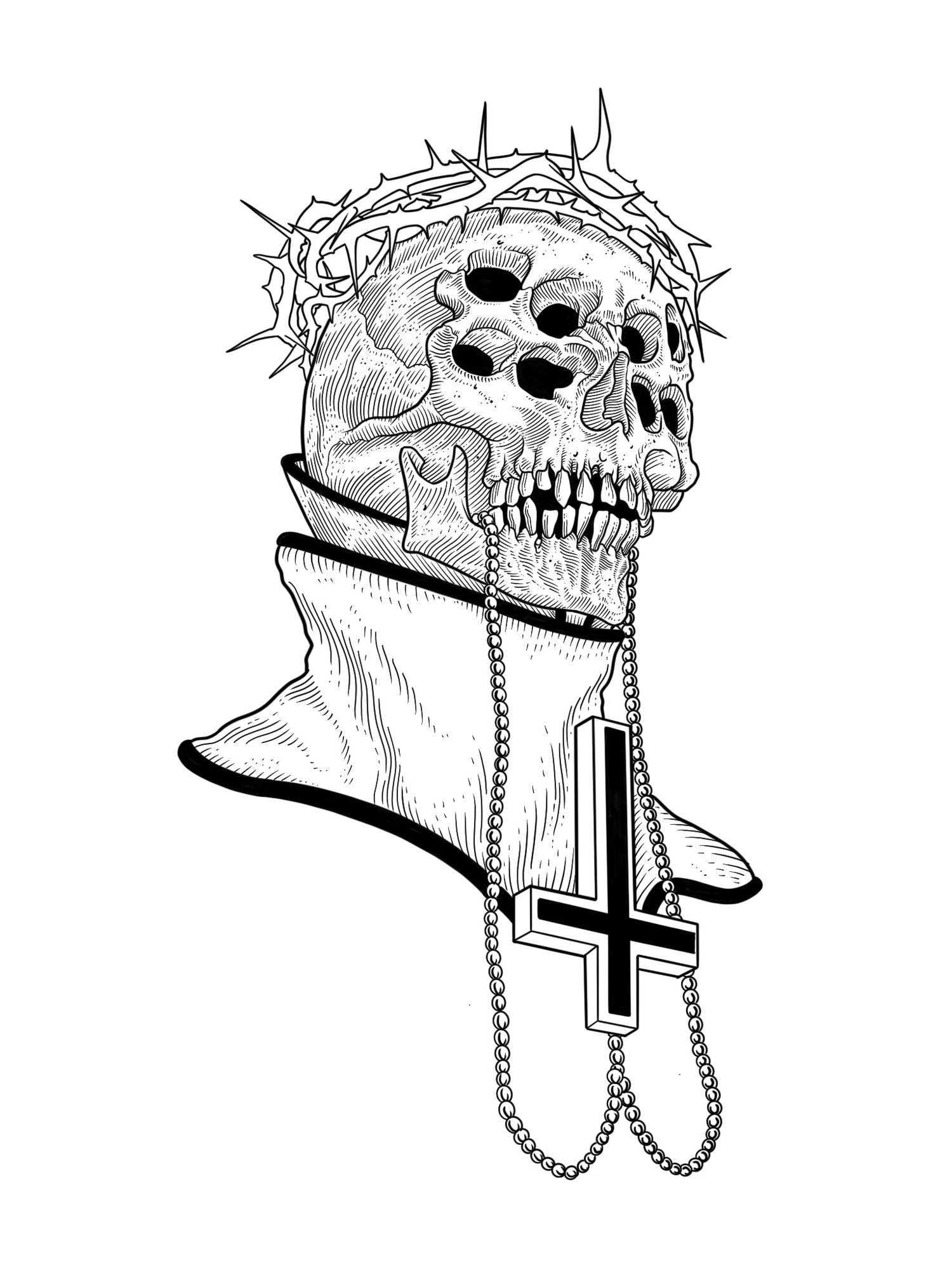 Image of 8 EYED SKULL print