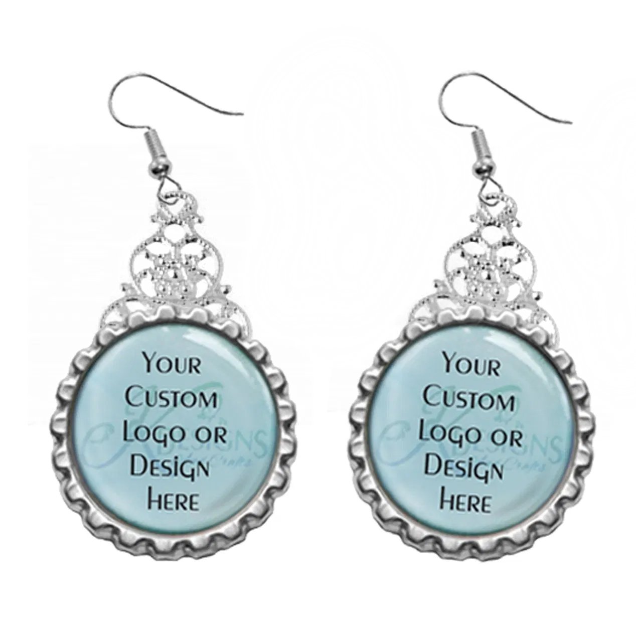Image of Custom Decorative Bottlecap Earrings
