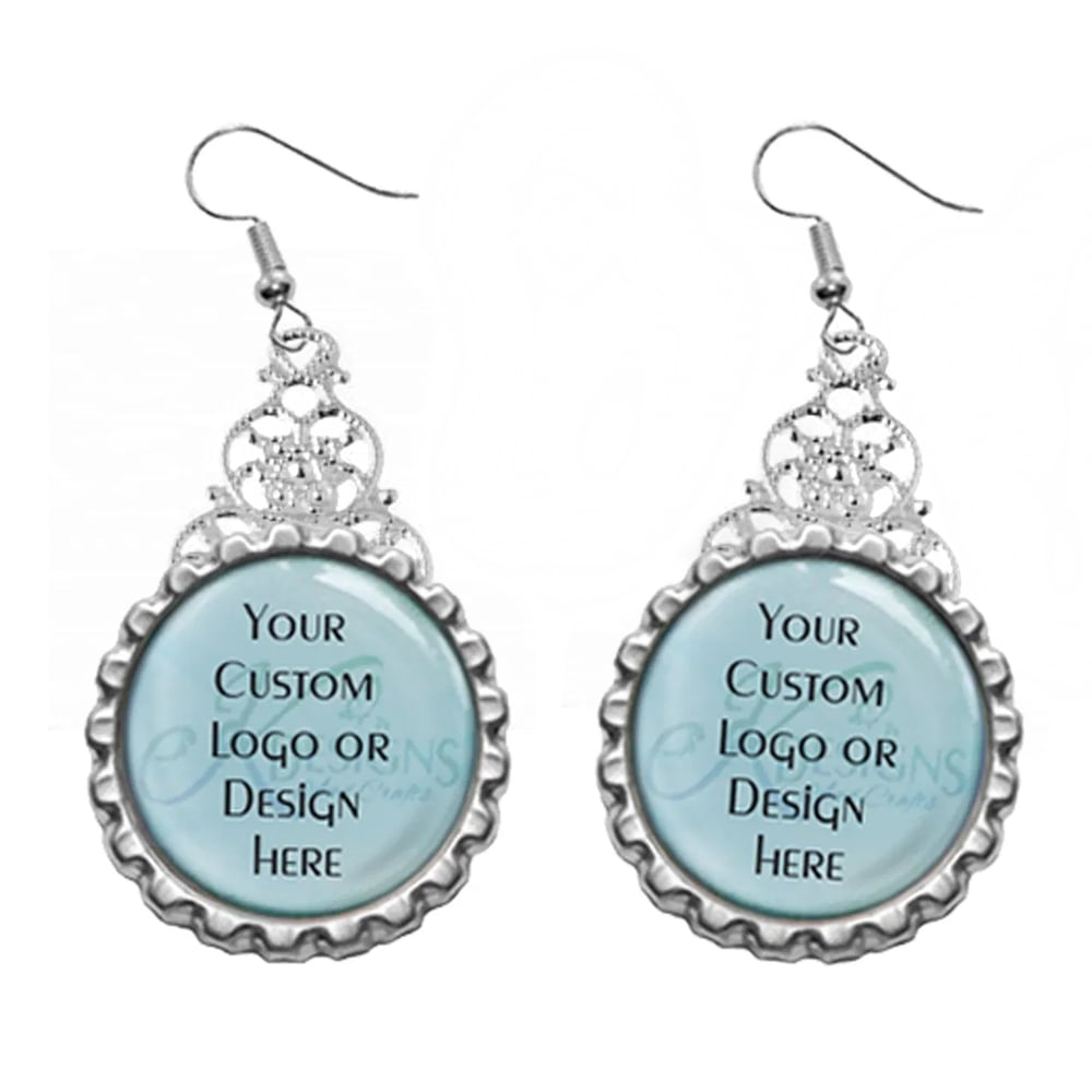 Image of Custom Decorative Bottlecap Earrings
