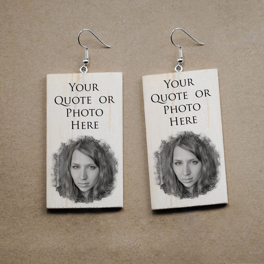 Image of Personalized Wooden Handcrafted Earrings