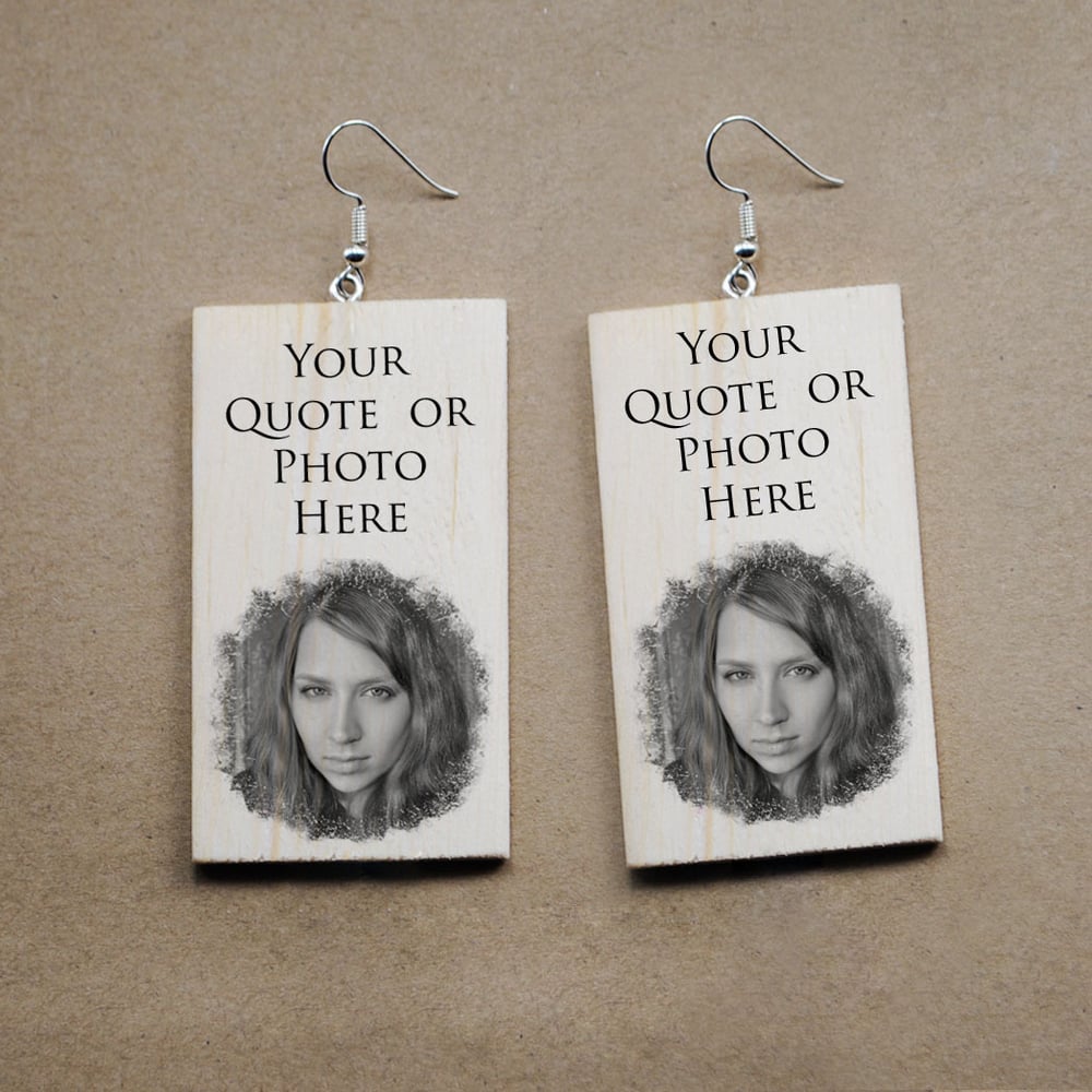 Image of Personalized Wooden Handcrafted Earrings 